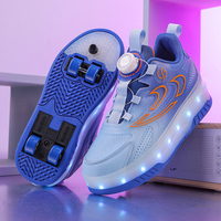 Chaussures de roller réglables pour enfants Xincen avec semelle extérieure en TPR et tige en Lycra, 4 roues, pour garçons et filles, pour la marche et le sport