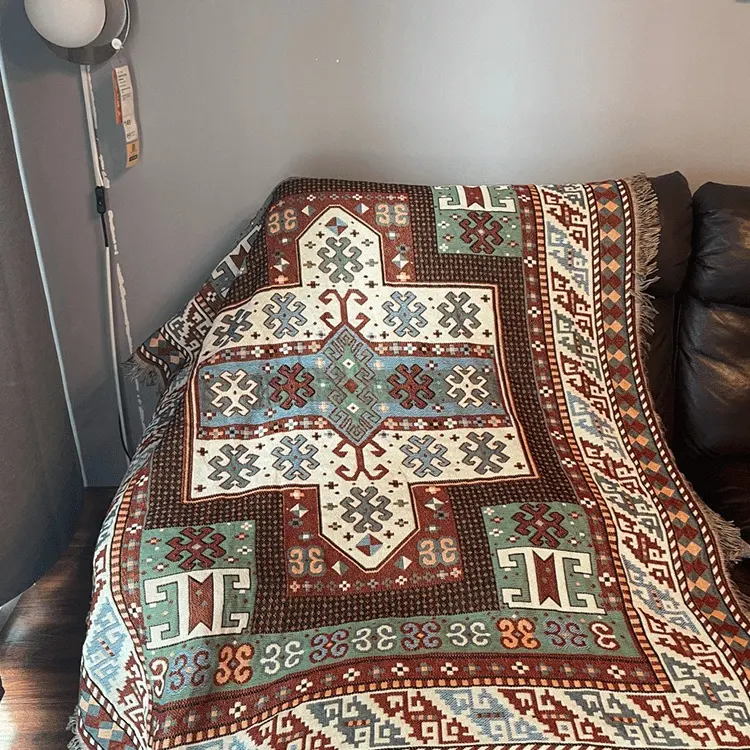 Sofá indiano boêmio cobertor de tapeçaria decorativa 40% algodão 60% poliéster para acampamento