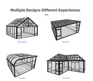 Tùy chỉnh solarium sunroom khung hợp kim nhôm phẳng/đa giác mái đúc trượt cho biệt thự ngoài trời sunrooms nhà kính - Product Image 5