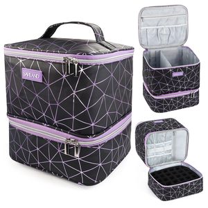 Échantillon gratuit organisateur de vernis à ongles sac à outils double couche sac de rangement pour outils de manucure grand étui de transport sac de manucure 40 bouteilles - Product Image 2