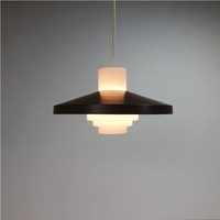 Lampe suspendue moderne minimaliste de style mi-siècle, en forme de soucoupe volante, en acrylique, LED D40CM, éclairage haut et bas, pour salles à manger, comptoirs de bar