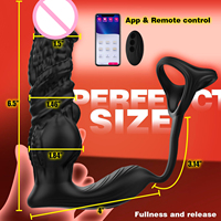 Masseur de prostate à poussée rapide, vibrateur anal pour hommes, jouets anaux 6 en 1 avec anneau pénien en silicone, gode, jouet sexuel, télécommande