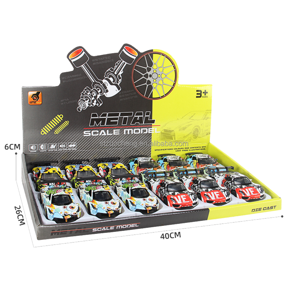 AMZ Wholesale1: 36プルバック3ドアスポーツカーダイキャスト