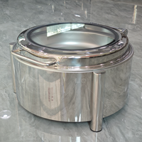 Réchaud de buffet rond en acier inoxydable de 6 L pour restaurants et hôtels, alimenté au combustible, facile à nettoyer