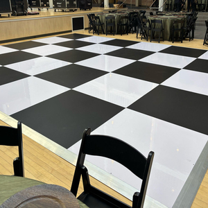 Pista de Baile a Cuadros Blancos y Negros para Interiores/Exteriores para Decoración de Eventos, Bodas y Fiestas - Product Image 2