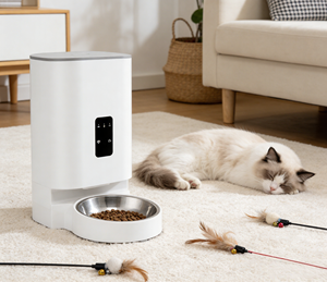 Distributeur automatique intelligent pour animaux de compagnie avec seau intérieur amovible, design portable écologique, contrôle via l'<span class=keywords><strong>application</strong></span> Tuya, capacité de 4 L pour petits animaux - Product Image 2