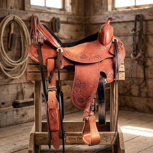 Selle Western en cuir Cosmico Ventures avec arceau en bois, confort écologique, 15 pouces, logo personnalisé, emballage amovible et lavable - Product Image 2
