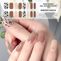Autocollants d'ongles en gel UV LED de luxe, design 2D lune et étoiles, semi-durcis, imperméables, écologiques, prêts à l'emploi en gros pour salon de manucure