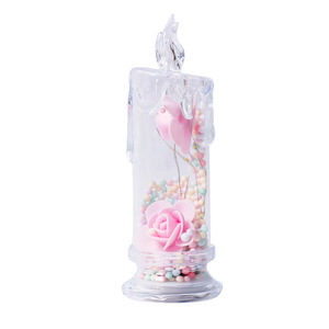 Velas sin llama LED Rosa acrílica, flor inmortal con pilas, simulación LED, luz de vela electrónica para Festival, boda - Product Image 5