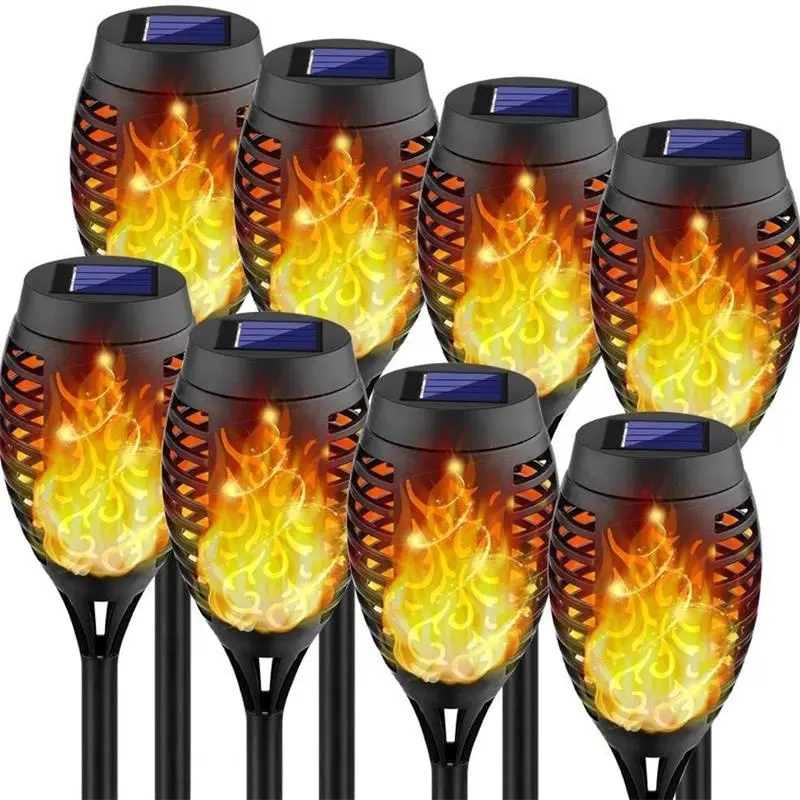 12LED Torche Lumières Danse Flammes Lampe ABS IP44 Étanche Extérieur Pelouse Led Solaire flamme Lumière pour cour jardin carré parc rue