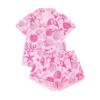 2025 chaud femmes biologie marine imprimé pyjama ensemble à manches courtes vêtements de nuit haut correspondant Shorts toutes les saisons
