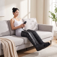 Bottes de massage à compression d'air séquentielles LEAMAI LM-B rechargeables avec batterie 3200 mAh à 6 chambres pour la relaxation corporelle