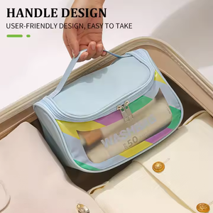 HANFEIZI 彩色旅行洗漱包 便携式收纳收纳袋 女士和女孩用化妆包 - Product Image 4
