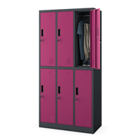 Casier de rangement commercial moderne en métal, armoire en acier durable pour effets personnels, idéal pour hôtels, écoles et bureaux