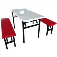 Ensemble table et chaises de cantine en fibre de verre de qualité professionnelle, personnalisé OEM, anti-corrosion, optimisé pour les appels d'offres gouvernementaux 40HQ