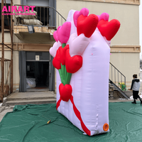Mur publicitaire gonflable en forme de fleur pour festivals de musique et carnavals