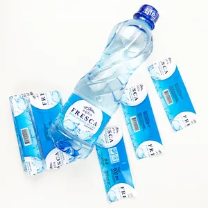 Étiquette de manchon thermorétractable pour bouteille en plastique emballage étiquette de bouteille d'eau minérale étiquette d'eau avec logo personnalisé