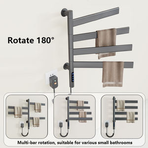 Porte-serviettes en acier inoxydable rotatif pour <span class=keywords><strong>baignoire</strong></span> visqueuse gris pistolet Chauffage électrique à température constante-Design moderne pour la maison et l'hôtel - Product Image 4