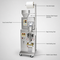 Ensacheuse verticale électrique multifonctionnelle 220V à commande PLC automatique pour poudre de café, sachets de thé, sucre, poivre, sel et épices