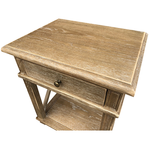 HL542-60-120 Pháp cổ điển sang trọng cổ chéo Brace rắn gỗ sồi phòng ngủ đầu giường Bàn đầu giường bàn bên bàn - Product Image 3