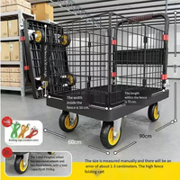 Chariot à main et chariot de transport OEM 250 kg avec plateau de chargement à rebord clôturé pour le manutention d'outils de jardin