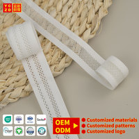 Bande élastique en maille OEM pour lingerie, taille et couleur personnalisées, blanc, 25MM 30MM 40MM, petite bande élastique pour sous-vêtements et vêtements