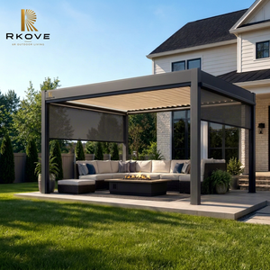 Pérgola Moderna para Exteriores RKOVE RK-C2 de 4*5m, Gazebo, Pabellón con Techo de Láminas, Toldo para Patio, Terraza Trasera - Product Image 1