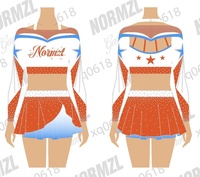Uniforme de cheerleading orange et tenue d'entraînement, jupe, veste de cheerleader, pompon, nœud, sac de cheerleading, uniforme de cheerleading classique pour jeunes, uniforme de cheerleading universitaire