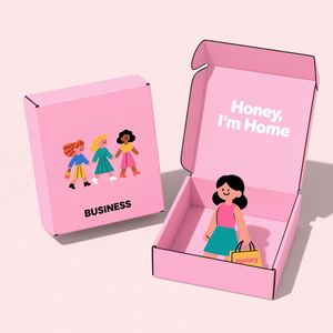 Wholesale Custom Flat Packed Premium Gift Packaging <b>Pink</b> Color Printing Eco Friendly Corrugated Paper Carton Mailing Boxes - Product Image 2