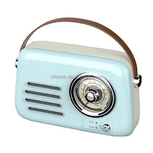Eletree Large Dials Vintage Retro Rechargeable USB TF Card Player Portable Fm Radio