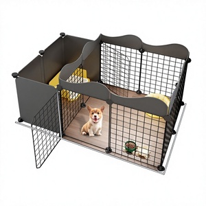Recinto Moderno in Acciaio Inox per Conigli e Porcellini d'India, Gabbia con Chiusura a Pulsante per Piccoli Animali - Product Image 1