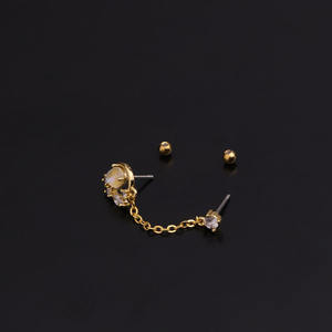 จิวเจาะหูแบบพังค์บาร์สเตนเลสสตีล,ต่างหูสำหรับเจาะกระดูกอ่อนหูหูหูหูหูเกลียวเกลียวหมุน CZ Tragus ZF 20G - Product Image 3