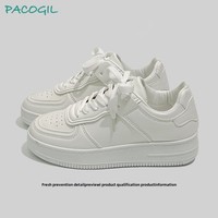Nouvelles Chaussures de Skate Blanches Vintage 2023 pour Femmes, Style Collège Coréen et Hong Kong, à Lacets, Plateforme, Semelle Intérieure en Maille pour Sports d'Automne
