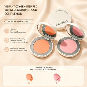 Private Label Vitality Oxygen Blush <b>Compact</b> Waterproof High Pigment Cheek Color Palette With Mirror For Daily <b>Makeup</b> - Product Image 4