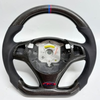 Volant en fibre de carbone forgé pour BMW E90 E92 E93 E60 M3, design de style racing à fond plat chauffant