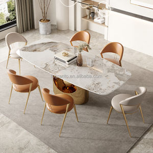 Muebles nórdicos <span class=keywords><strong>de</strong></span> acero inoxidable, mesa <span class=keywords><strong>de</strong></span> <span class=keywords><strong>comedor</strong></span> y <span class=keywords><strong>sillas</strong></span>, <span class=keywords><strong>juego</strong></span> <span class=keywords><strong>de</strong></span> mesa superior <span class=keywords><strong>de</strong></span> mármol, <span class=keywords><strong>juego</strong></span> <span class=keywords><strong>de</strong></span> <span class=keywords><strong>comedor</strong></span> rectangular <span class=keywords><strong>de</strong></span> <span class=keywords><strong>6</strong></span> asientos para el hogar <span class=keywords><strong>usado</strong></span> - Product Image 1