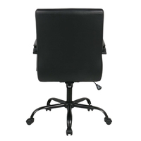 Chaise de bureau de direction moderne ergonomique en cuir PU noir pivotante imperméable réglable en hauteur pour les managers et les visiteurs