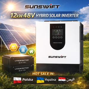 Onduleur solaire <span class=keywords><strong>hybride</strong></span> 12KW 48V à onde sinusoïdale pure MPPT 100V monophasé AC, solution énergétique domestique avec 10% de réduction, offre spéciale en Ukraine - Product Image 1