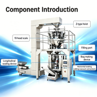 Machine d'emballage sous vide industrielle pour aliments en granulés, riz, haricots, maïs, ensilage, noix, avec pesage et remplissage sous vide
