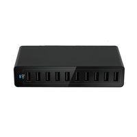 Cargador de CA de Escritorio de Carga Rápida de 5V 12A 60W, Cargador Portátil de Viaje de 10 Puertos para Teléfonos Móviles con Enchufe para EE. UU./UE/Reino Unido/Australia