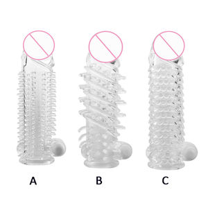 Männliches Sexspielzeug Penis verlängerung hülse Cock Extender Bequeme Scheide Kondome und Ringe - Product Image 2