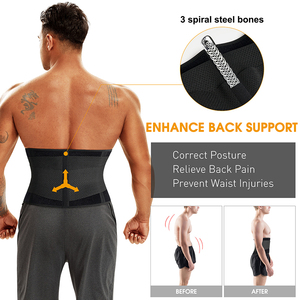 Soporte de espalda personalizado <span class=keywords><strong>Hombres</strong></span> Body Shaper Adelgazamiento Entrenador <span class=keywords><strong>Hombres</strong></span> <span class=keywords><strong>Fajas</strong></span> <span class=keywords><strong>reductoras</strong></span> Doble Correa Cintura Entrenador Cinturón - Product Image 5