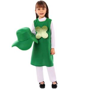 Disfraz de Trébol de Cuatro Hojas del Día de San Patricio de Irlanda con Sombrero para Niñas, Disfraces Verdes para Fiestas, Ropa de Duende para Niños - Product Image 2