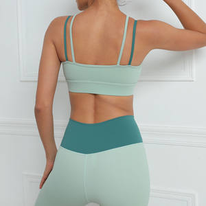 Conjunto de Ropa Deportiva de Yoga de 2 Piezas para Mujer 2024, Nuevo Color en Contraste, Patrón Sólido, Transpirable, Suave, de Secado Rápido, Cintura Elástica - Product Image 4