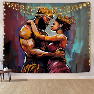 ผ้าโพลีเอสเตอร์พิมพ์ลายข้อพระคัมภีร์ คำอวยพร สร้างแรงบันดาลใจ สร้างแรงจูงใจ ให้ความสุข  สำหรับผู้หญิงผิวสี  ผ้าแขวนผนังสำหรับห้องนอน - Product Image 5