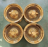 Rines GW Personalizados de 13x5.5 Pulgadas, 5x114.3, 72/100, Cromados/Todos en Oro, con Centro Dorado Estándar