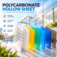 Panneau alvéolaire multicouche en polycarbonate 6mm 10mm 16mm 20mm pour la construction de serres et de puits de lumière
