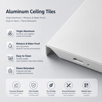 Composants de grille pour dalles de plafond en aluminium, panneau décoratif suspendu, ignifuge, acoustique, étanche, pour la conception intérieure commerciale