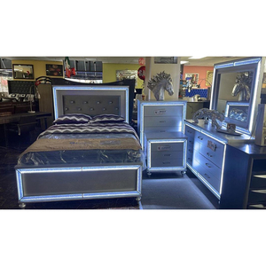 High Quality <strong>Latest</strong> <strong>Design</strong> Led Furniture Mirror <strong>Bed</strong> King Size Silver Frame Bedroom Mirrored <strong>Bed</strong> - Product Image 2