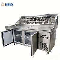 Réfrigérateur de Comptoir en Acier Inoxydable pour Restaurant, Table de Travail Congélateur pour Salades, Sandwichs et Pizzas